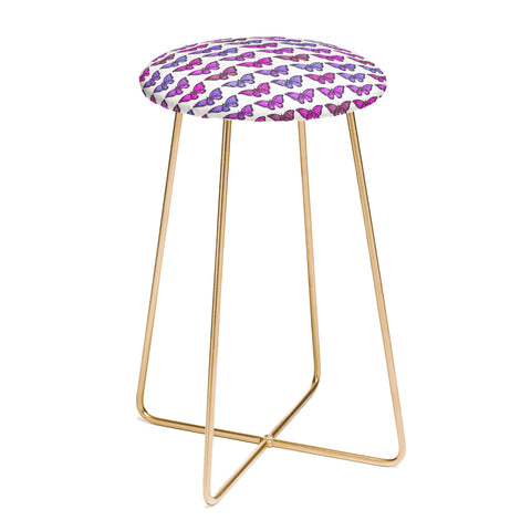 Avenie Butterfly Collection Pink and Purple Counter Stool