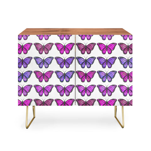 Avenie Butterfly Collection Pink and Purple Credenza