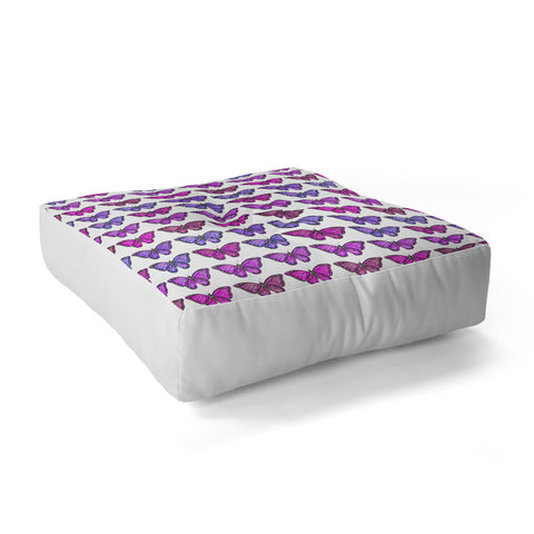 Avenie Butterfly Collection Pink and Purple Floor Pillow Square