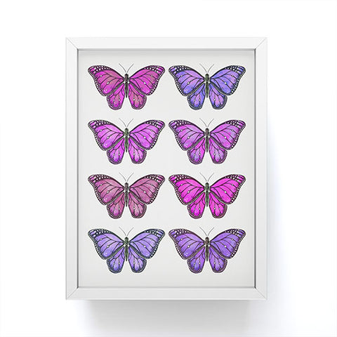 Avenie Butterfly Collection Pink and Purple Framed Mini Art Print