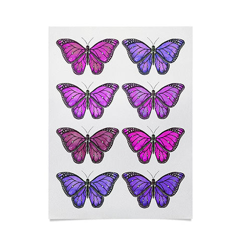 Avenie Butterfly Collection Pink and Purple Poster
