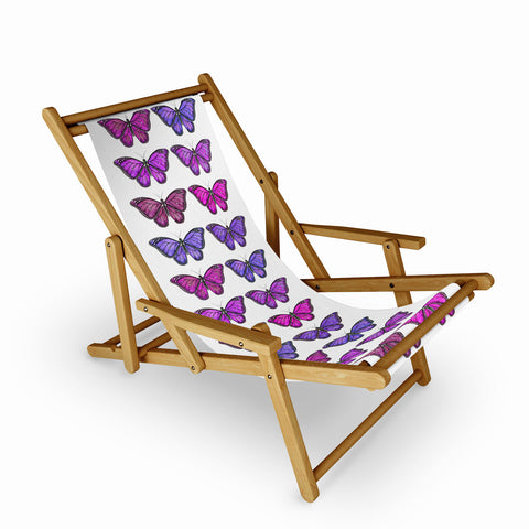 Avenie Butterfly Collection Pink and Purple Sling Chair