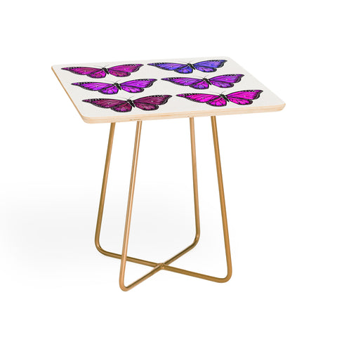 Avenie Butterfly Collection Pink and Purple Side Table