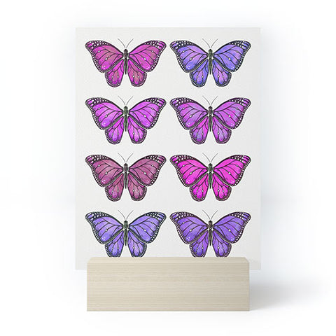 Avenie Butterfly Collection Pink and Purple Mini Art Print
