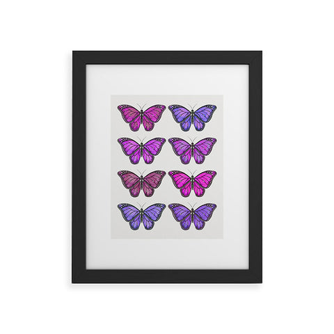 Avenie Butterfly Collection Pink and Purple Framed Art Print