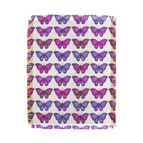Avenie Butterfly Collection Pink and Purple Throw Blanket