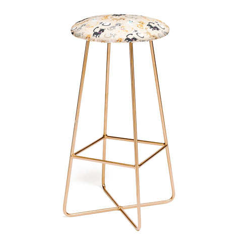 Avenie Cat Pattern Bar Stool