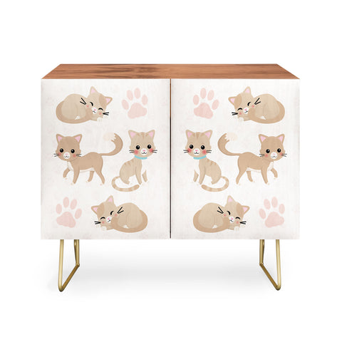 Avenie Cat Pattern Beige Credenza