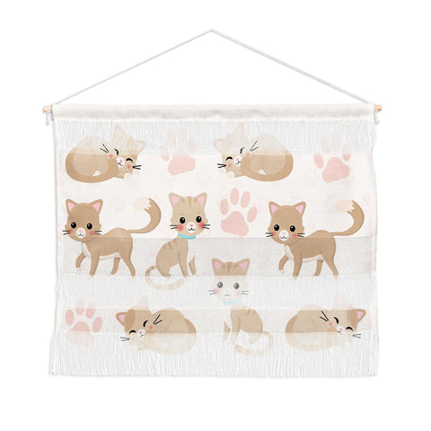 Avenie Cat Pattern Beige Wall Hanging Landscape