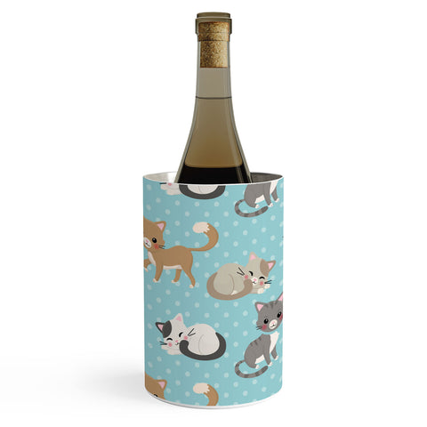 Avenie Cat Pattern Blue Wine Chiller