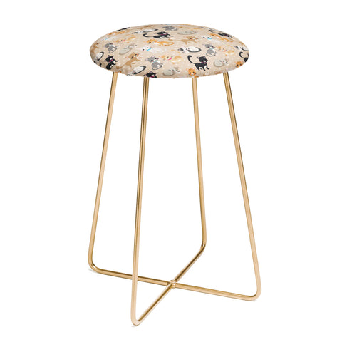 Avenie Cat Pattern Counter Stool