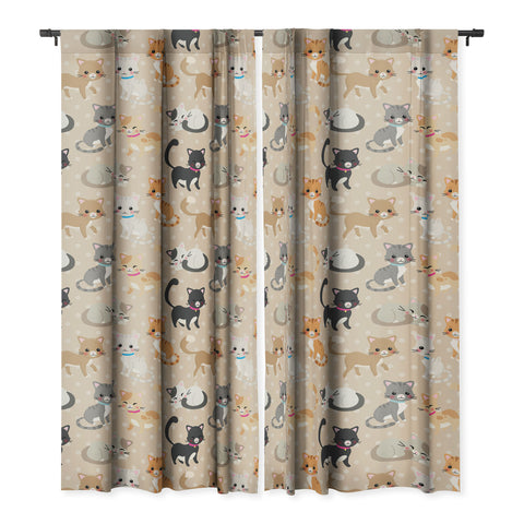 Avenie Cat Pattern Blackout Non Repeat