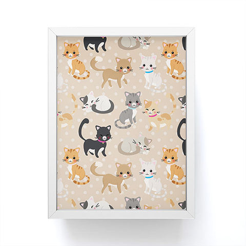 Avenie Cat Pattern Framed Mini Art Print