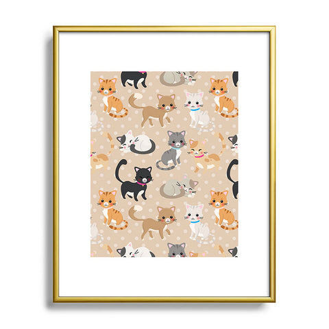 Avenie Cat Pattern Metal Framed Art Print