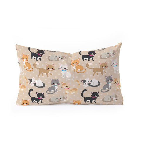 Avenie Cat Pattern Oblong Throw Pillow