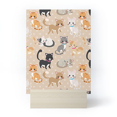 Avenie Cat Pattern Mini Art Print
