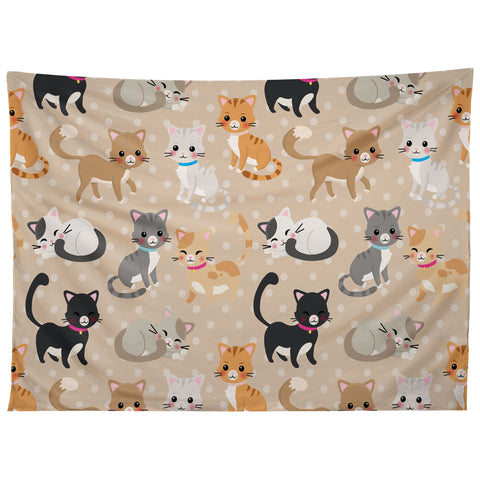 Avenie Cat Pattern Tapestry