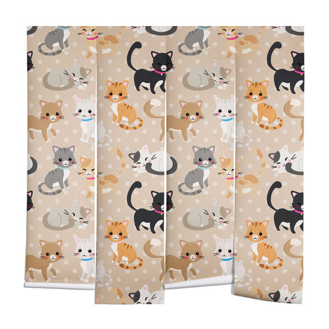 Avenie Cat Pattern Wall Mural