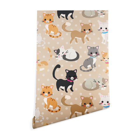 Avenie Cat Pattern Wallpaper