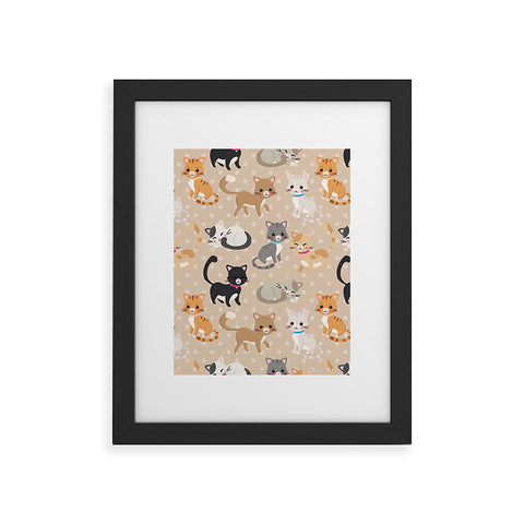 Avenie Cat Pattern Framed Art Print