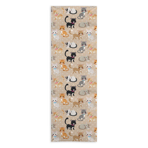 Avenie Cat Pattern Yoga Towel
