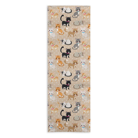Avenie Cat Pattern Yoga Towel