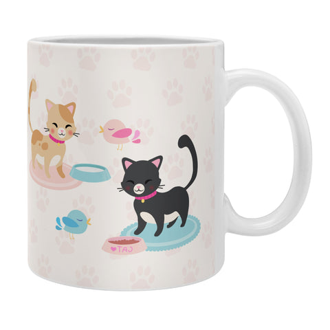 Avenie Cat Pattern With Food Bowl Coffee Mug
