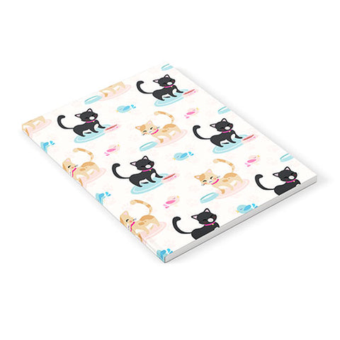 Avenie Cat Pattern With Food Bowl Notebook