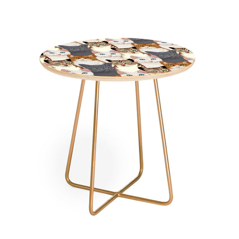 Avenie Cat Portraits Round Side Table