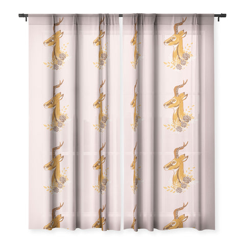 Avenie Cheetah Collection Gazelle Sheer Window Curtain