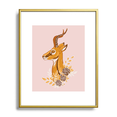 Avenie Cheetah Collection Gazelle Metal Framed Art Print
