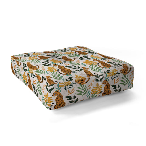 Avenie Cheetah Spring Collection I Floor Pillow Square