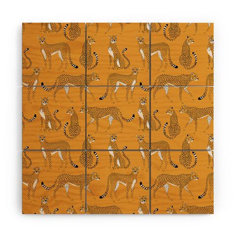 Avenie Cheetah Spring Collection III Wood Wall Mural