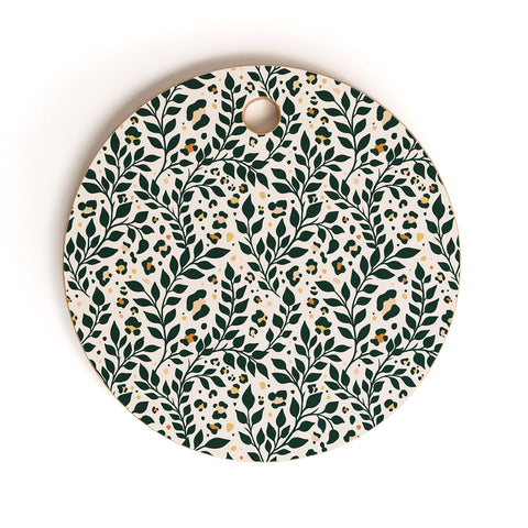 Avenie Cheetah Spring Collection V Cutting Board Round