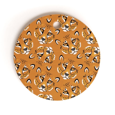 Avenie Cheetah Spring Collection VI Cutting Board Round