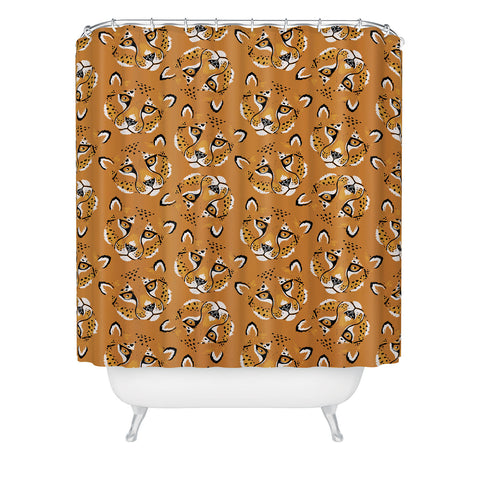 Avenie Cheetah Spring Collection VI Shower Curtain