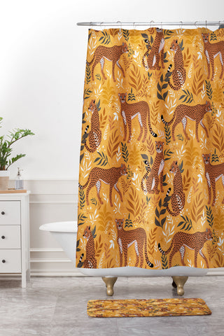 Avenie Cheetah Summer Collection II Shower Curtain And Mat