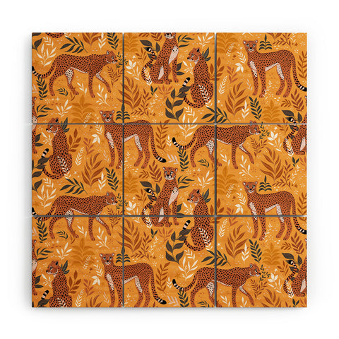 Avenie Cheetah Summer Collection II Wood Wall Mural
