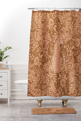 Avenie Cheetah Summer Collection IX Shower Curtain And Mat