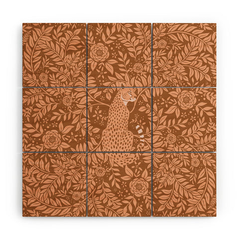 Avenie Cheetah Summer Collection IX Wood Wall Mural