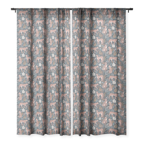 Avenie Cheetah Winter Collection I Sheer Window Curtain