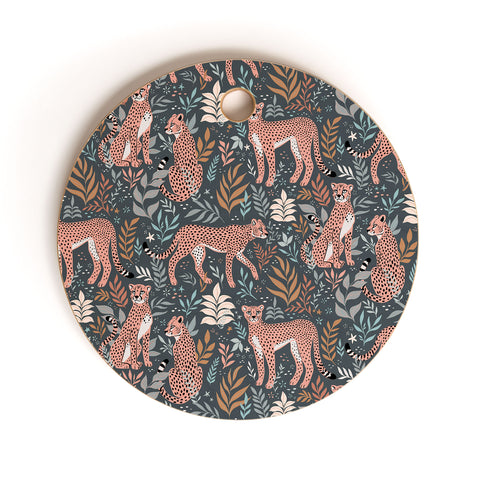 Avenie Cheetah Winter Collection I Cutting Board Round