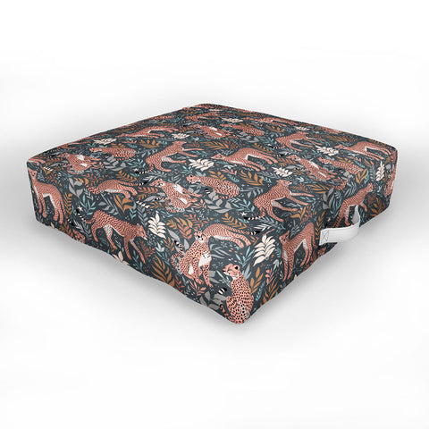 Avenie Cheetah Winter Collection I Outdoor Floor Cushion