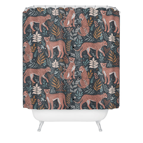 Avenie Cheetah Winter Collection I Shower Curtain