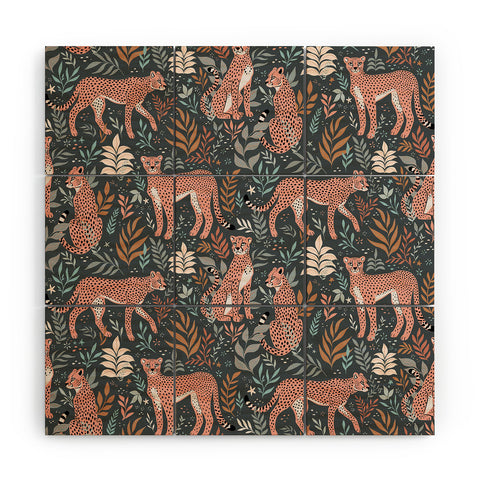 Avenie Cheetah Winter Collection I Wood Wall Mural