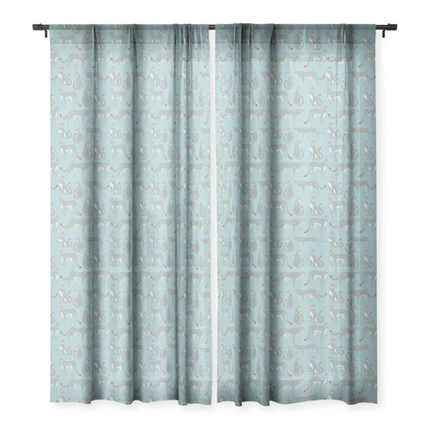 Avenie Cheetah Winter Collection II Sheer Window Curtain