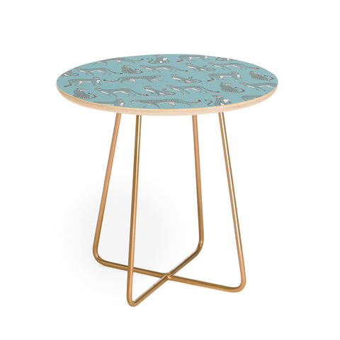 Avenie Cheetah Winter Collection II Round Side Table