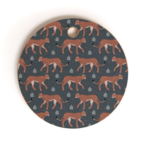 Avenie Cheetah Winter Collection III Cutting Board Round