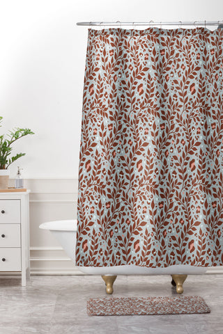 Avenie Cheetah Winter Collection IV Shower Curtain And Mat