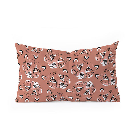 Avenie Cheetah Winter Collection V Oblong Throw Pillow